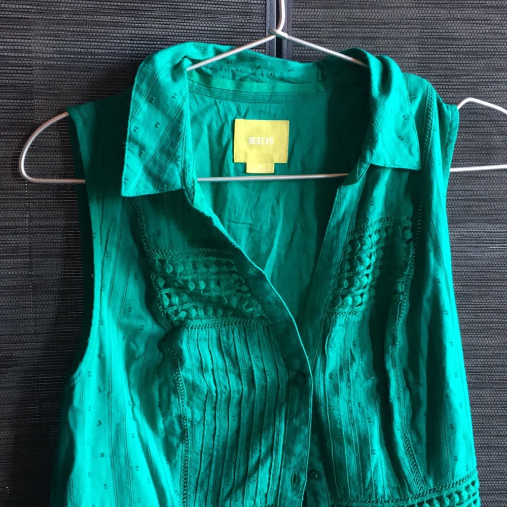 Maeve Green Sleeveless Dress Size 8